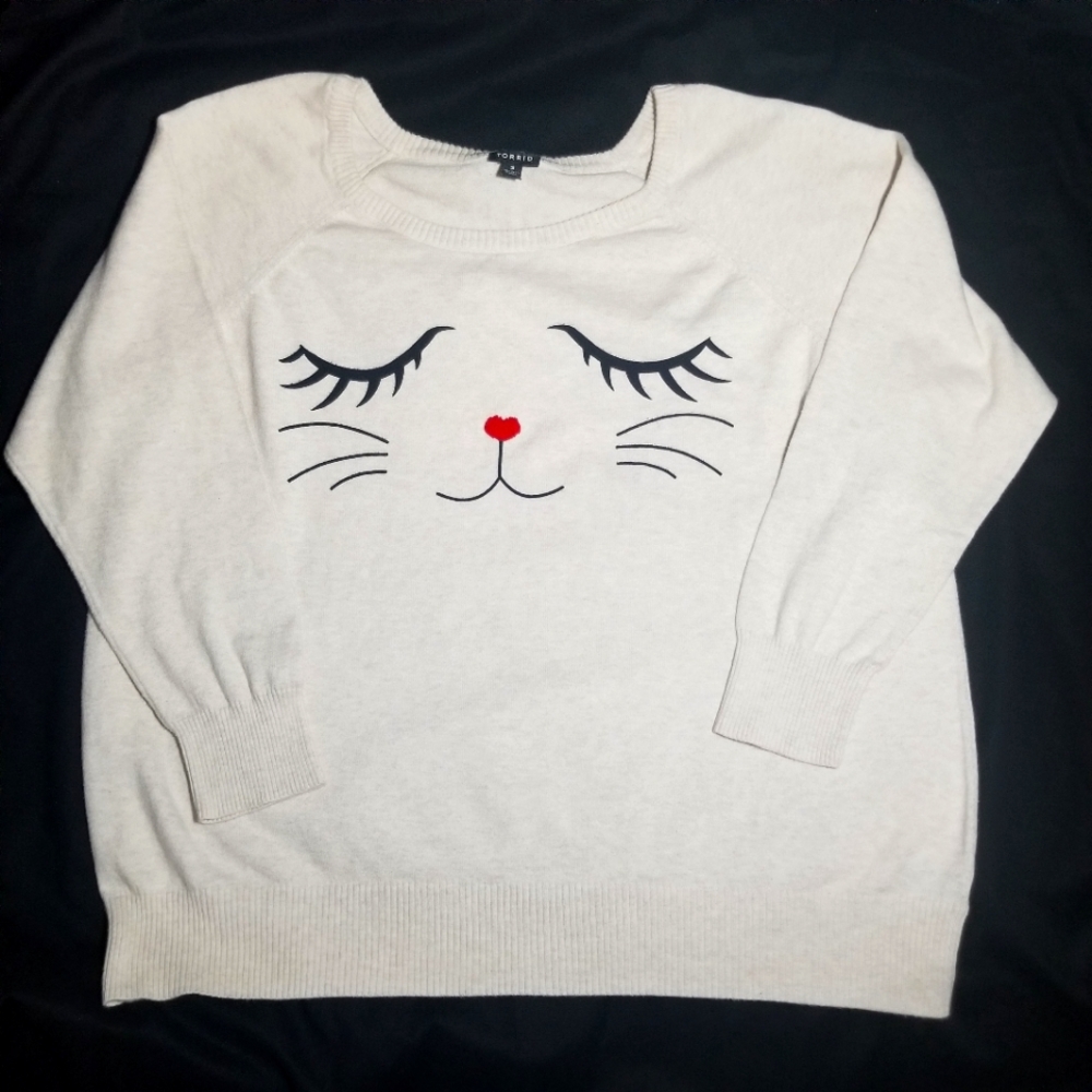 Torrid Cat Face Sweater Size 3x
